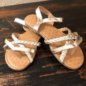 Piper Girls Gold Strapped & Braided Sandals 2 NWOT